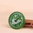thumbnail image 2 of EOEMY Chinese Green Jade Antique Dragon Jade Pendant Jewelry Lucky Exorcise-Green, 2 of 6