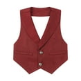 thumbnail image 3 of Alvivi Kids Boys Formal Suit Vest Lapel V Neck Tank Top Pointed Hem Wedding Birthday Party Waistcoat Burgundy 12, 3 of 5