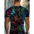 thumbnail image 2 of Men's Short Sleeve T-Shirt - Neon Abstract, Summer Top, Washable Shirt, Comfortable Fit, 2 of 6