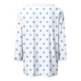 thumbnail image 5 of LISTHA Polka Dot Tops for Women 3/4 Sleeve Loose Blouses Crew Neck Summer Plus Size Tunic Tops Spring Casual Shirts Light Blue S, 5 of 5