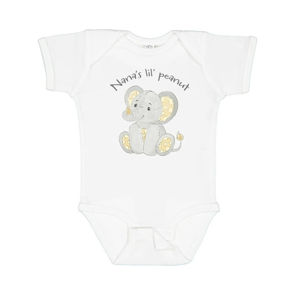 Inktastic Nana's Lil' Peanut Polka Dot Elephant Boys or Girls Baby Bodysuit