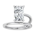 thumbnail image 2 of Loland - Double Thin Twist Band Emerald Cut Moissanite Lab- Diamond Pave Engagement Ring, 2 of 5