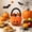 Orange, variant on Halloween Devil and Pirate Felt Candy Basket, Trick or Treat Bag with Sturdy Handle for Party Decor and Goodie Collection, 8 Inch