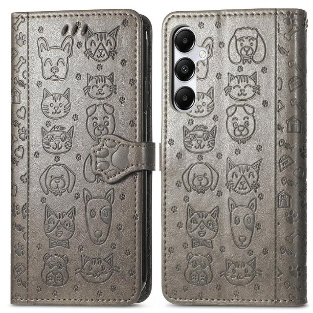 Funda Cartera FOXDOCK para Samsung Galaxy A55 5G , Flip PU con Relieve de Gatos y Perros, Tarjetero y Soporte