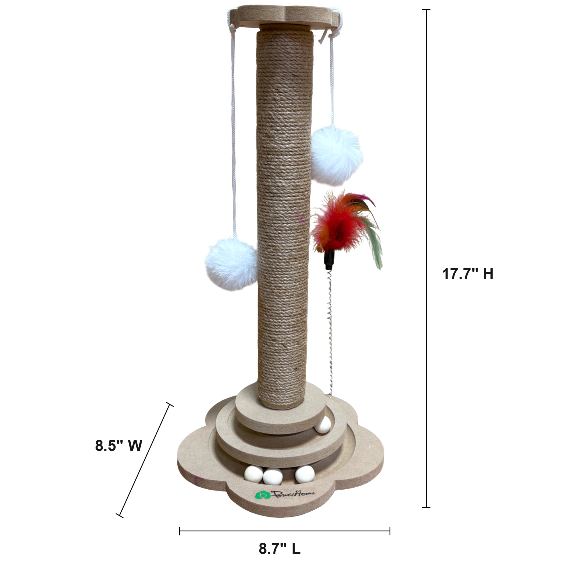 Butihome Functional Scratching Posts for Cats with Hanging Toys for Indoor