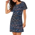 thumbnail image 2 of Kdxio Chemise de Nuit Femme à Manches Courtes Imprimé Code Source Décontractée Robe de Nuit Ample Confortable, 2 of 6