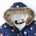 thumbnail image 3 of Manteau d'Hiver en Polaire pour Filles, Imprimé Floral, Veste à Capuche Zippée, Chaud, 3 of 7
