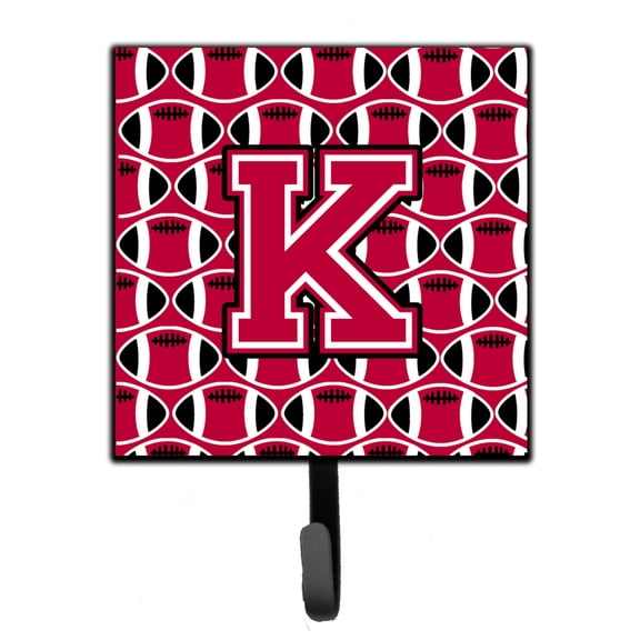 Letter K Football Crimson and White Leash or Key Holder