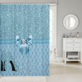 thumbnail image 2 of Glitter (No Glitter No Sequin) Diamond Shower Curtain Pastel Blue Bath Curtain for Kids Teens High Heels Bathroom Shower Curtain Set Dreamy Kids Bathroom Accessories Decor 72"x72", 2 of 6