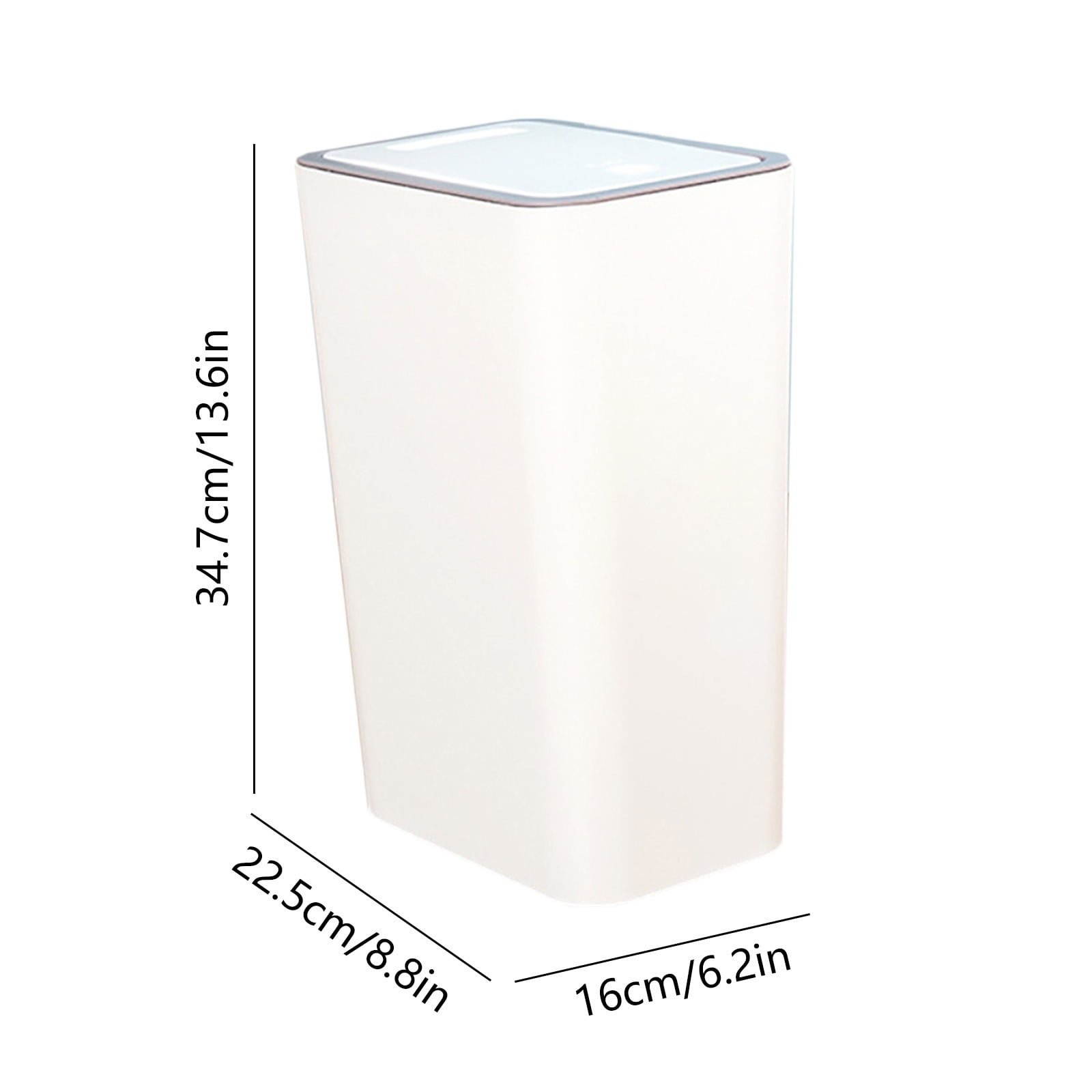 Small Trash Can, 1 Pack 2 Gallons/8.5 Liters Garbage Can with Press Top, Dog Proof Trash Can, Waste Basket for Bathroom, Kitchen, Bedroom, Office