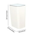 thumbnail image 3 of AuroraX Affordable Luxury Bathroom Trash Can with Press Top Lid Stylish White 7.5L Garbage Bin Plastic Art Deco for Bathroom Bedroom Office, 3 of 6