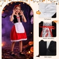 thumbnail image 7 of Benylion Girls Little Red Riding Hood Costume Halloween Cosplay Outfits Red Cape Dress With Cloak Headband Bag for 5-6 Years, 7 of 7