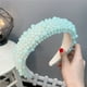 thumbnail image 4 of Diademas acolchadas con perlas para mujer: bandas anchas para el cabello, bandas para la cabeza con cuentas acrílicas, aros para el cabello barrocos, accesorios para el cabello hechos a mano para, 4 of 5