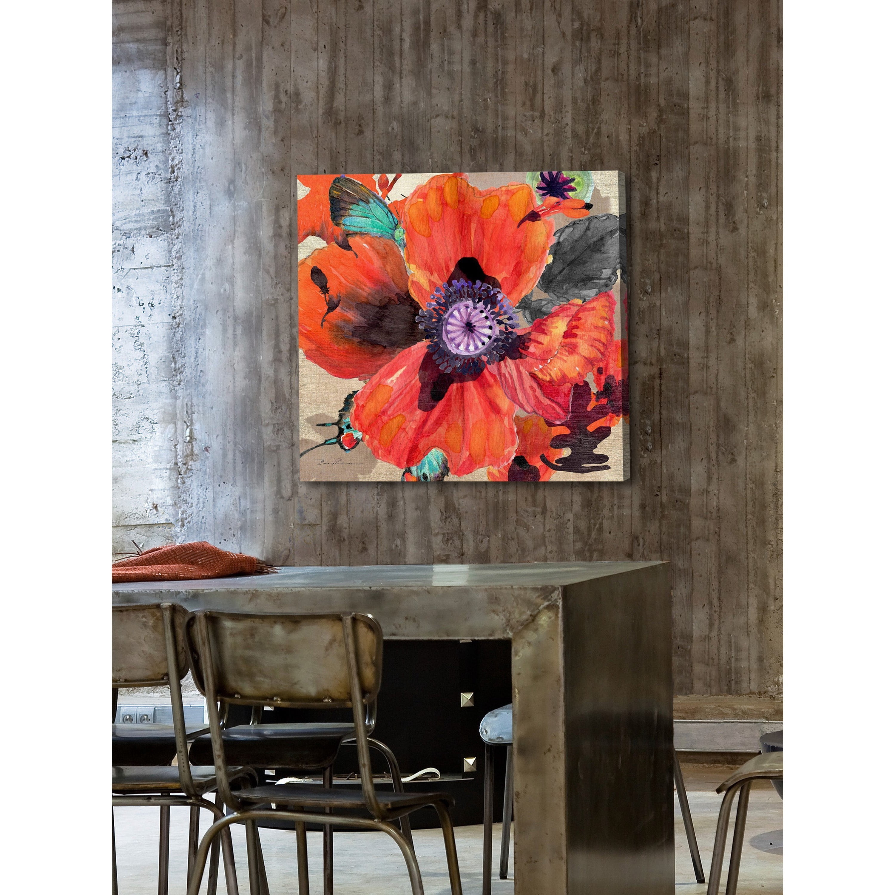 "Poppy" Painting Print on Wrapped Canvas
