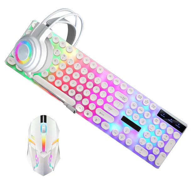 4 in 1 Keyboards & RGB Headphones Wired Mechanical Keyboard Mouse