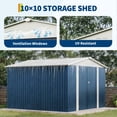 thumbnail image 3 of 10 X 10 FT Outdoor Storage Shed,Metal Garden Sheds&Outdoor Storage, Lockable Gable Roof Garden Tool Shed, All-Weather Resistant Storage Unit for Bikes, Ladders, Patio Supplies & Garden Essentials, 3 of 6