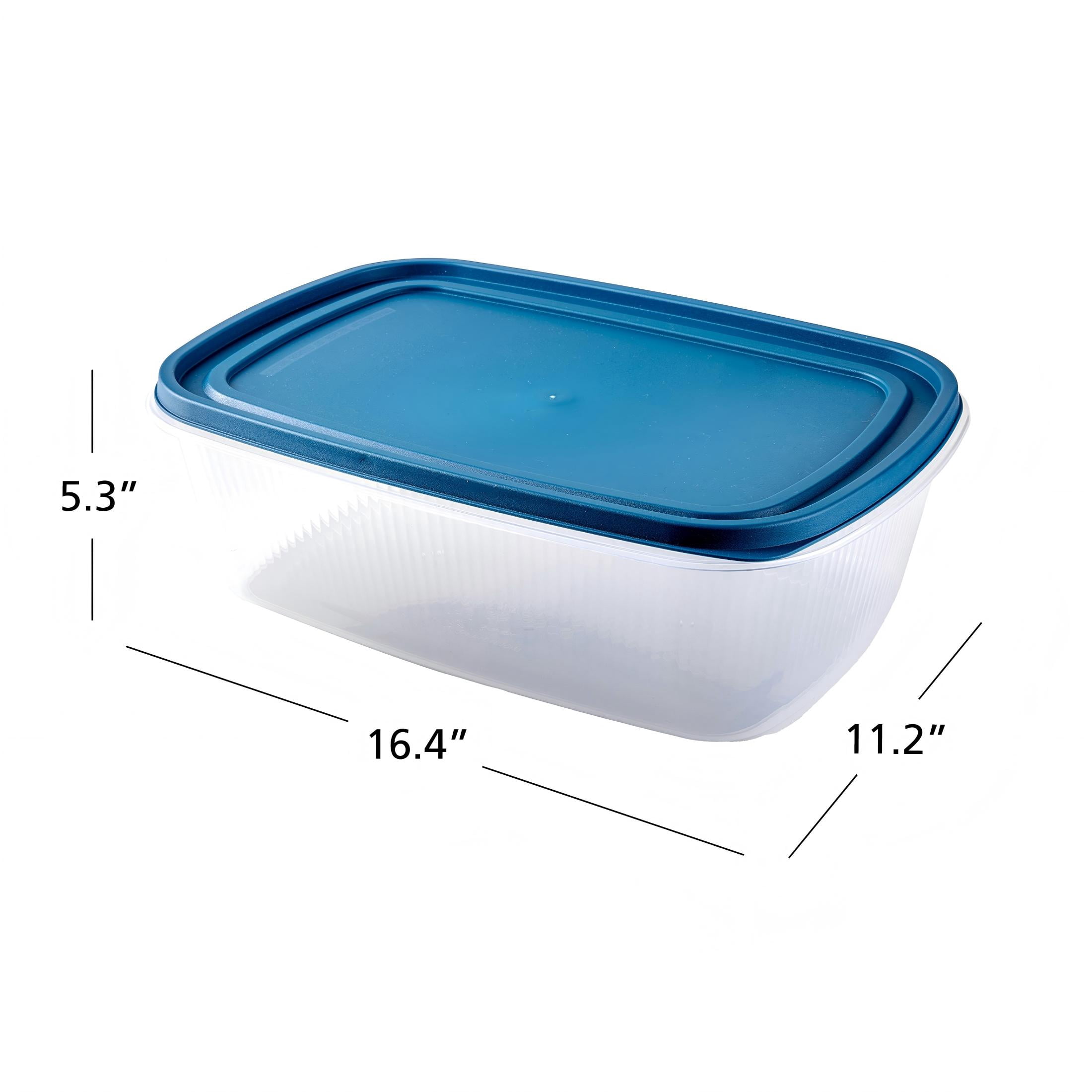 (2 pack) Mainstays Reusable Food Storage Containers,  Large Rectangle, Plastic, 2 Pack – 2 Containers with Lids, 2.5 Gallons,Ideal for Meal Planning