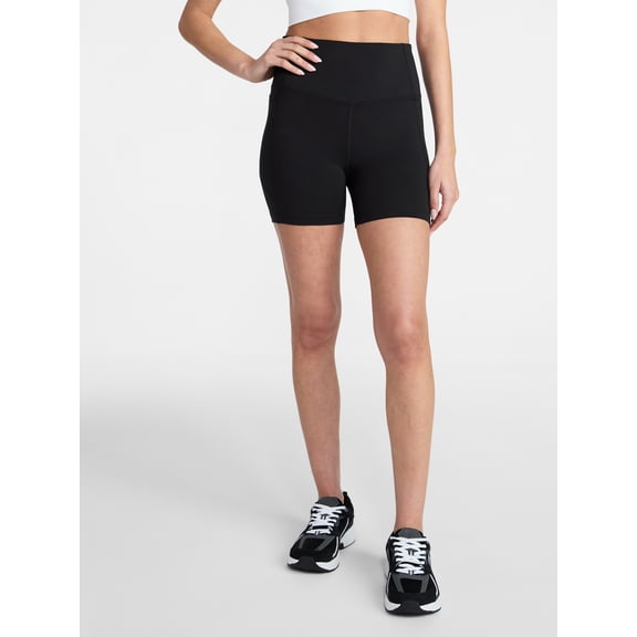 Athletic Works Women's High Rise Bike Shorts, 5" Inseam, Size XS-XXXL