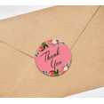 thumbnail image 3 of Darling Souvenir Lot de 45 Pcs Bordure Florale Chrysanthème Ronde Autocollants Merci Rose-1.6 Pouces, 3 of 4