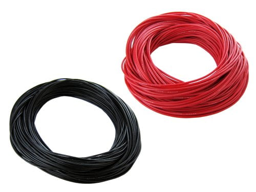 Fine Strand Tinned Copper 50 Feet Black Common Sense Wire WS12AWG-50-I 12 AWG Gauge Silicone Wire 50 Feet Red