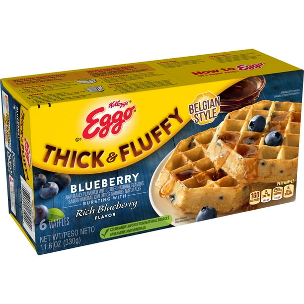 Eggo Thick And Fluffy Frozen Waffles Frozen Breakfast Blueberry 11 6oz Box Walmart Com Eggo Thick And Fluffy Frozen Waffles Frozen Breakfast Blueberry 11 6oz Box Walmart Com