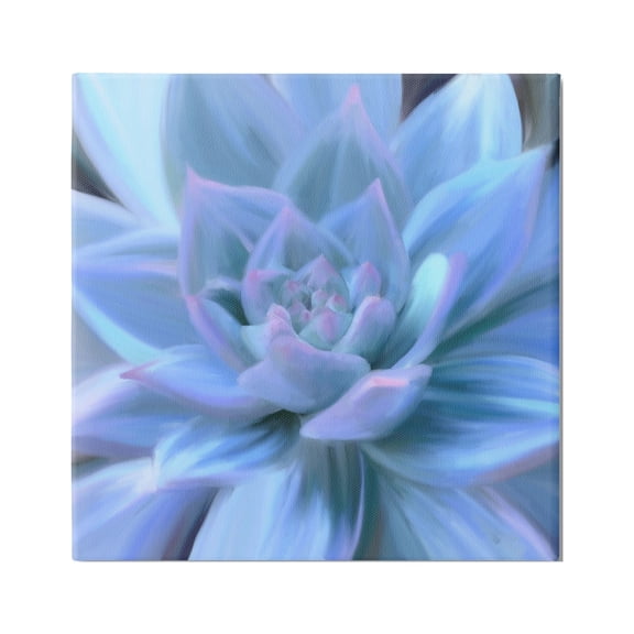 Stupell Industries Blue Plant Petals Botanical & Floral Painting Gallery Wrapped Canvas Print Wall Art, 17 x 17