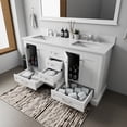 thumbnail image 4 of Dukes 60 in. W x 22 in. D White Double Bath Vanity and White Quartz Top, 4 of 10