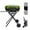 Green, variant on 2 Burner Propane Gas Grill with Dual Cooking Surfaces, Porcelain Grate & Extra Griddle, Push-Button Ignition, Foldable Portable BBQ with Wheels for Backyard Patio Camping