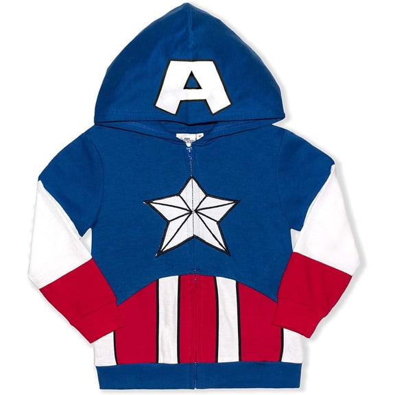 Marvel Avengers Captain America Zip Up Hoodie (Boys), Sizes 2T-10