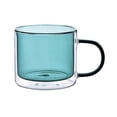thumbnail image 1 of Verres à Boire Colorés à Double Paroi avec Poignée, Tasses à Thé en Verre Borosilicate, 240ML, 1 of 7