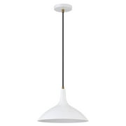 Hudson & Canal PD0759 Barton White Metal Pendant with Brass Accents