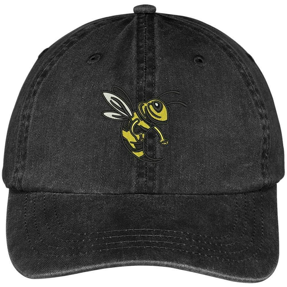 Trendy Apparel Shop Yellow Jacket Mascot Embroidered Washed Soft Cotton