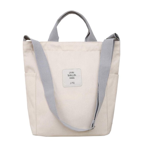 Bandolera Belsmi Canvas Totes Shopping Crossbody Beige