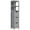 Grey, variant on kleankin Narrow Bathroom Storage Cabinet, Freestanding Linen Tower Black
