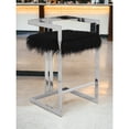 thumbnail image 2 of Pangea Home Kenzie 27.5" Stainless Steel & Faux Fur Bar Stool in Black/Silver, 2 of 3