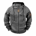 thumbnail image 4 of Timoontee Tactical Hoodies for Men Fall Warm Sweatshirts Casual Durable Workwear Athletic Zip Up Hooded Sweatshirts Spring Long Sleeve Hoodie Dark Gray XL, 4 of 4