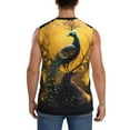thumbnail image 4 of Pofeuu Elegant Gold Leaf Peacock Print Men's Muscle T-Shirt, Sleeveless, Muscle Tank, Classic Muscle Tee Top For Men Casual Sleeveless Muscle T-Shirt Trendy Clothes-Medium, 4 of 7