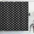 thumbnail image 1 of Stars Shower Curtain, Grungy Background with Doodle Stars and Rays as Dashed Lines Starburst Theme, Fabric Bathroom Set with Hooks, 69W X 70L Inches, Black and White, by Ambesonne, 1 of 3