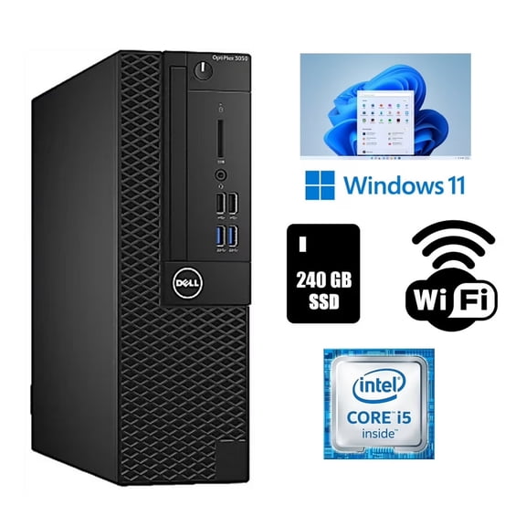 Restored Dell OptiPlex 3050 SSF Core i5 Desktop Computer 8GB RAM 240GB SSD Wi-Fi Windows 11 Pro (Refurbished)