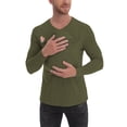 thumbnail image 1 of Ceisia Men's Slim V-Neck Chest Baby-Pocket Parent-Child Cotton Long-Sleeve Top Gift, 1 of 6