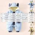 thumbnail image 4 of Kogui Baby Winter Snowsuit Fleece Lined Footed Romper Bear Ear Hooded Zipper Padded Warm Infant Jumpsuit Snow Wear 3 6 Months (Grey,3-6 Months), 4 of 8
