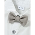 thumbnail image 4 of CARETOO Toddler Boy Clothes Suit Formal Dress Shirt Corsage Bowtie Waistcoat Suspender Pants 5pcs, 4 of 17