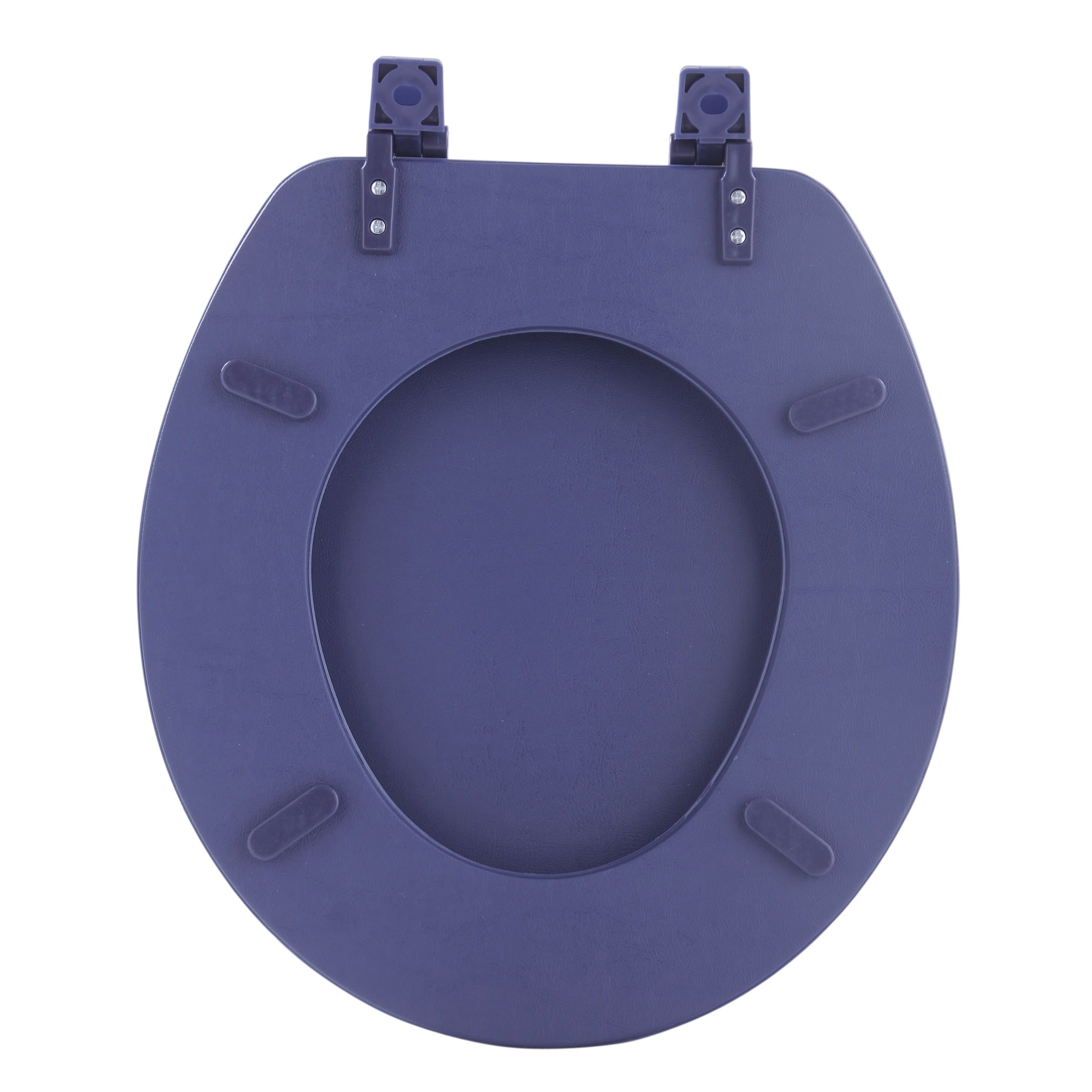 Standard Vinyl Soft Adjustable Hinges Toilet Seat with Close Lid, Navy