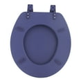 thumbnail image 3 of Standard Vinyl Soft Adjustable Hinges Toilet Seat with Close Lid, Navy, 3 of 5