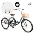 thumbnail image 5 of 3-Wheeled Adult Tricycle with Foldable Basket, 26" Wheels, For Men and Women, Cruise Bike, Exercise Bike for Recreation and Shopping, Water-Proof Bag and Classic Bicycle bell, 5 of 10