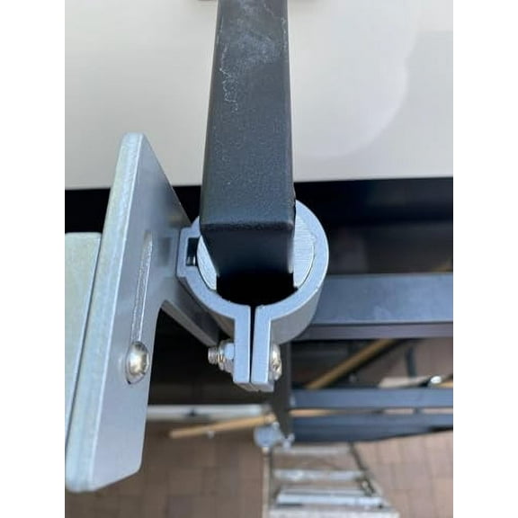 EEZ RV Products Starlink and Flagpole RV Ladder Mount Aluminum Holdup to 2.5″ O.D. Poles - fits 1.0 inch Ladder Rails