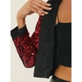 thumbnail image 5 of Unique Bargains Women's Open Front Sparkly Sequin Shrug Cropped Jacket XL Red, 5 of 5