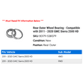 thumbnail image 2 of Rear Outer Wheel Bearing - Compatible with 2011 - 2020 GMC Sierra 2500 HD 2012 2013 2014 2015 2016 2017 2018 2019, 2 of 2
