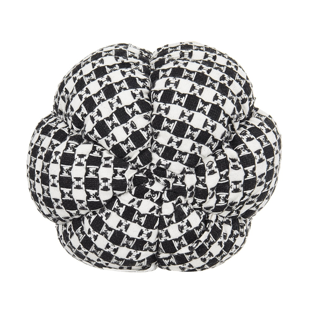 Fabric Black-White Plaid Pumpkin Decor Set of 2 7x7x6.7 Inch Farmhouse Style for Living Room Dining Room