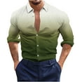 thumbnail image 2 of Spring Saving GaThRRgYP Mens Polo Shirt with Long Sleeve,Men's Gradient Shirt Non Positioning Printed Long Sleeved Lapel Shirt Hawaiian Beach Regular Shirt Blouse, 2 of 5